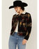 Image #1 - Rock & Roll Denim Women's Southwestern Print Sherpa Lined Jacket, Black, hi-res