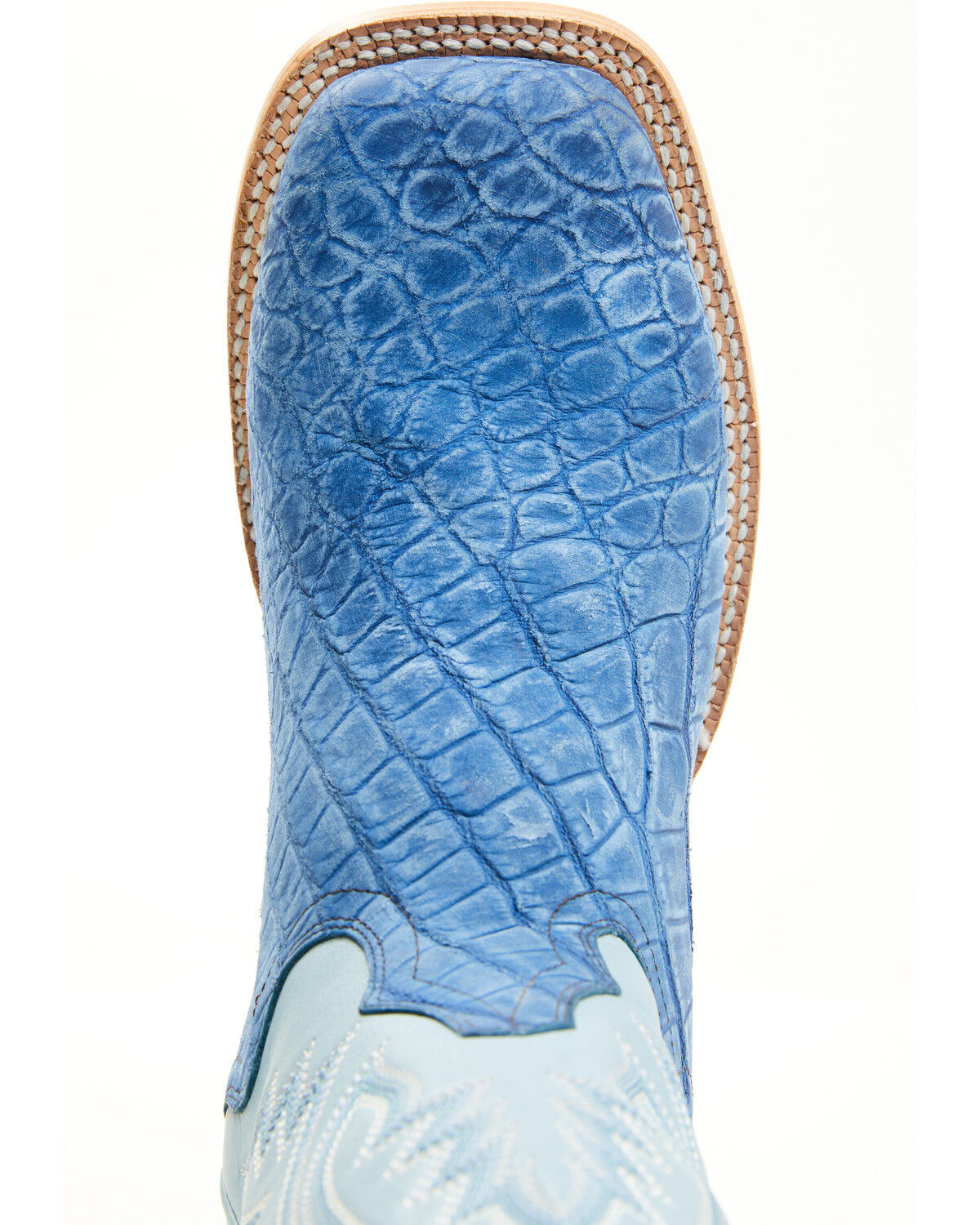 Image #6 - El Dorado Men's Exotic American Alligator Western Boots - Broad Square Toe, Blue, hi-res