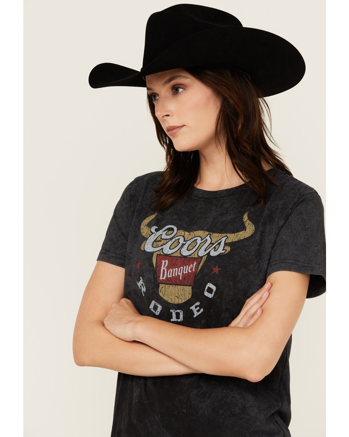 Image #2 - Coors Women's Banquet Logo Steer Head Short Sleeve Graphic Tee, Black, hi-res