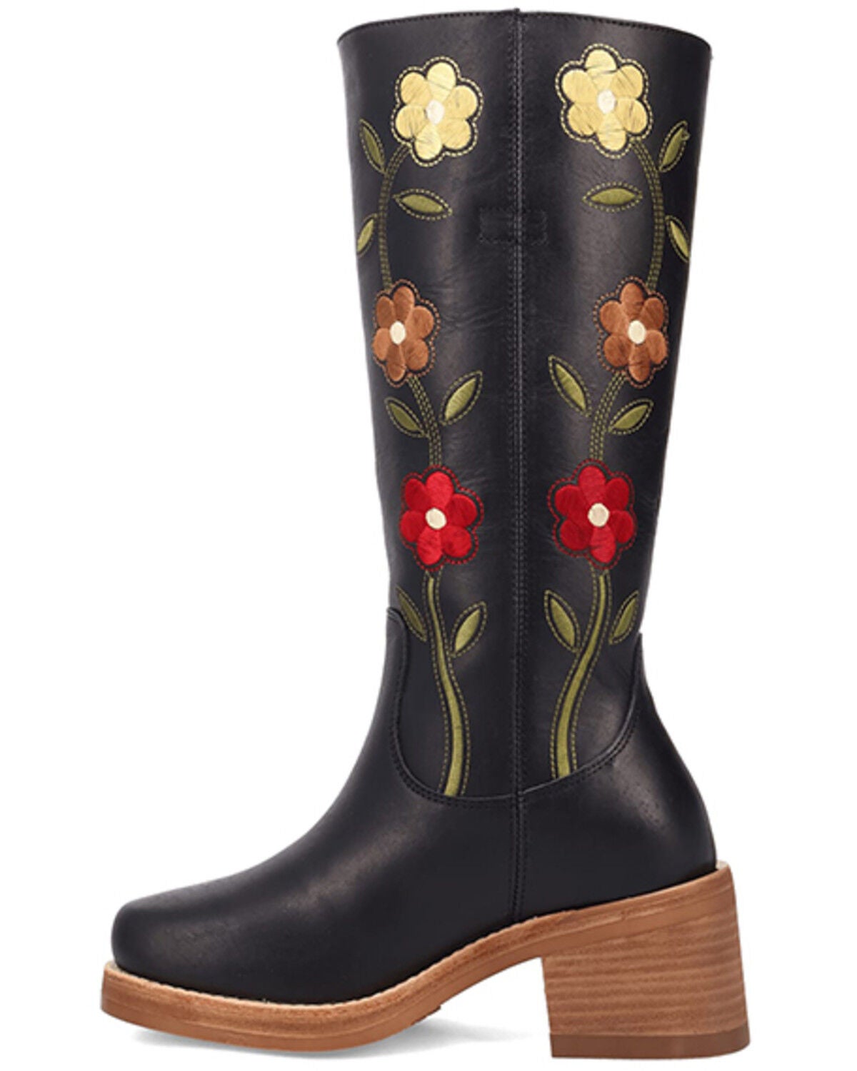 Image #4 - Dingo Women's Floral Bloom Fashion Boots - Round Toe, Black, hi-res