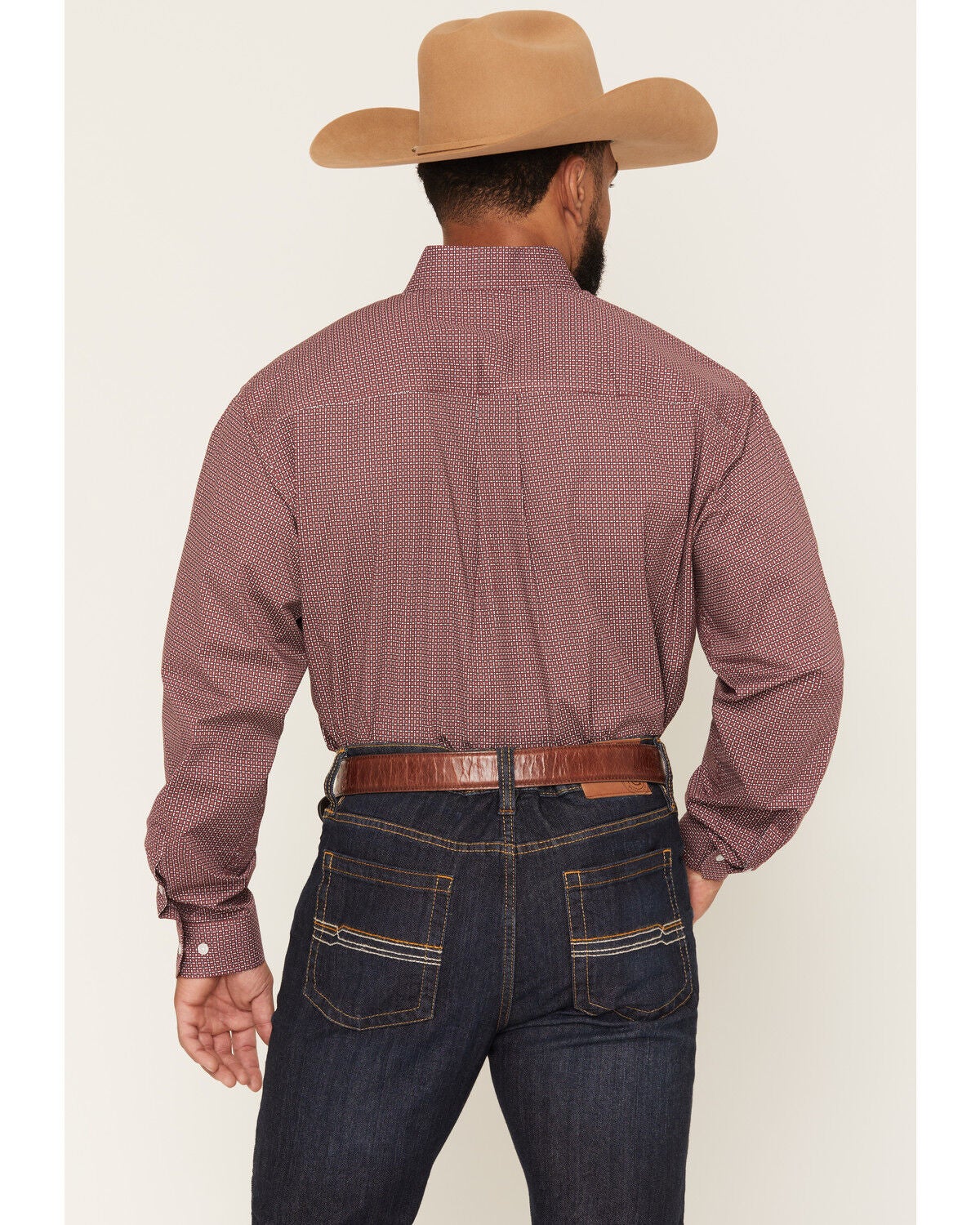 Image #4 - Cinch Men's Geo Print Long Sleeve Button-Down Stretch Western Shirt, Pink, hi-res