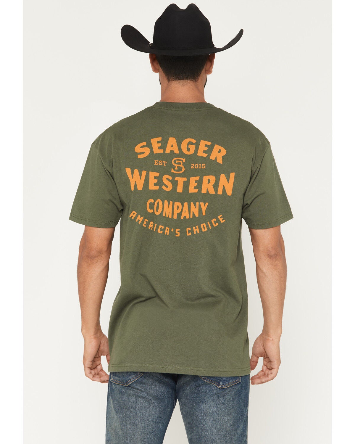 Image #1 - Seager Men's America's Choice Short Sleeve Graphic T-Shirt, Green, hi-res