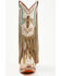 Image #4 - Corral Women's Embroidered and Crystal Eagle Fringe Western Boots - Snip Toe , Beige, hi-res
