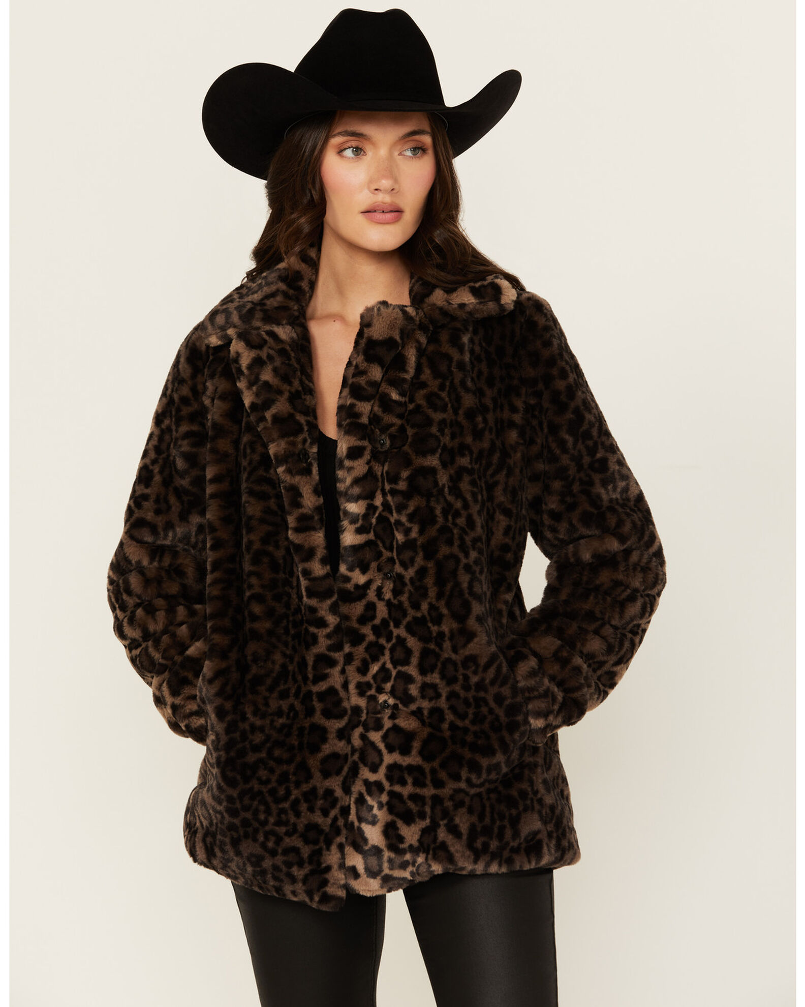 Womens leopard fur coat best sale