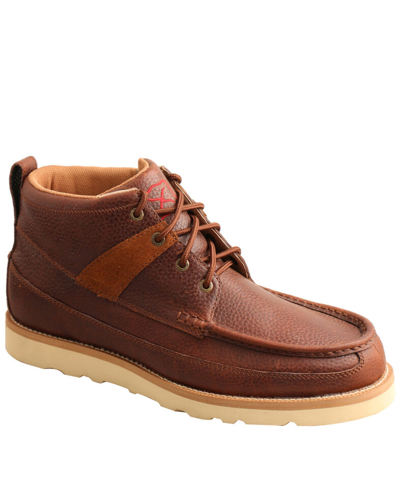 Twisted X Men's Lace Wedge Boots - Moc Toe, Brown, hi-res