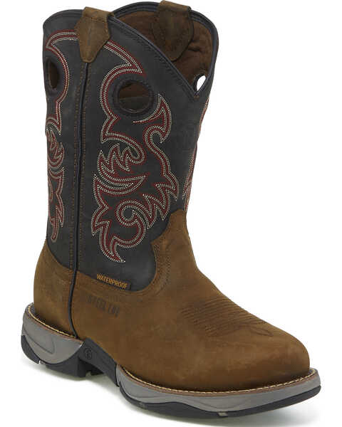 Tony Lama Men's Junction Waterproof Western Work Boots - Steel Toe, Brown, hi-res