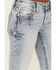 Image #4 - Miss Me Women's Medium Wash Mid Rise Americana Fleur de Lis Bootcut Stretch Denim Jeans, Medium Wash, hi-res