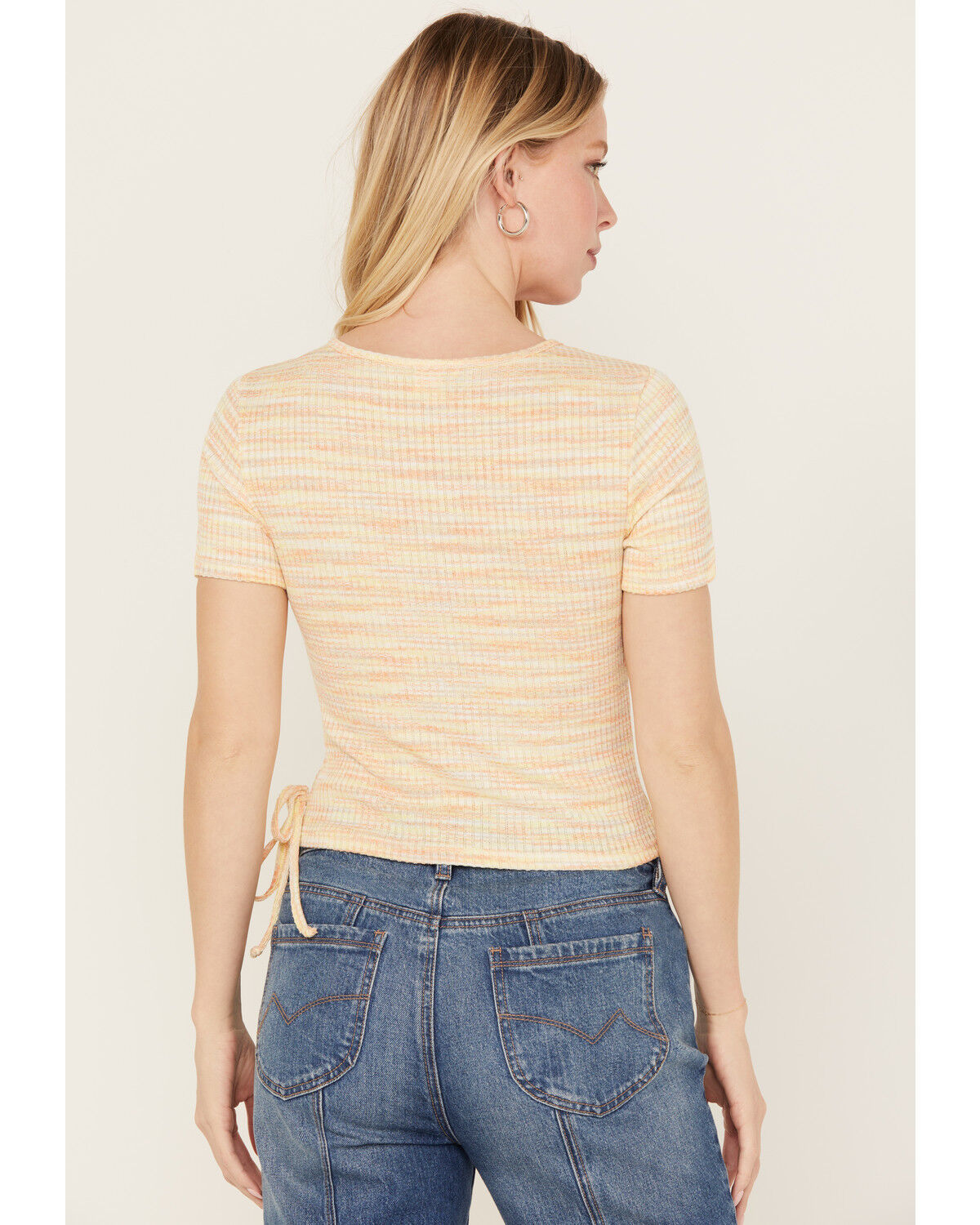 Image #4 - Wild Moss Women's Space Dye Faux Wrap Top, Yellow, hi-res