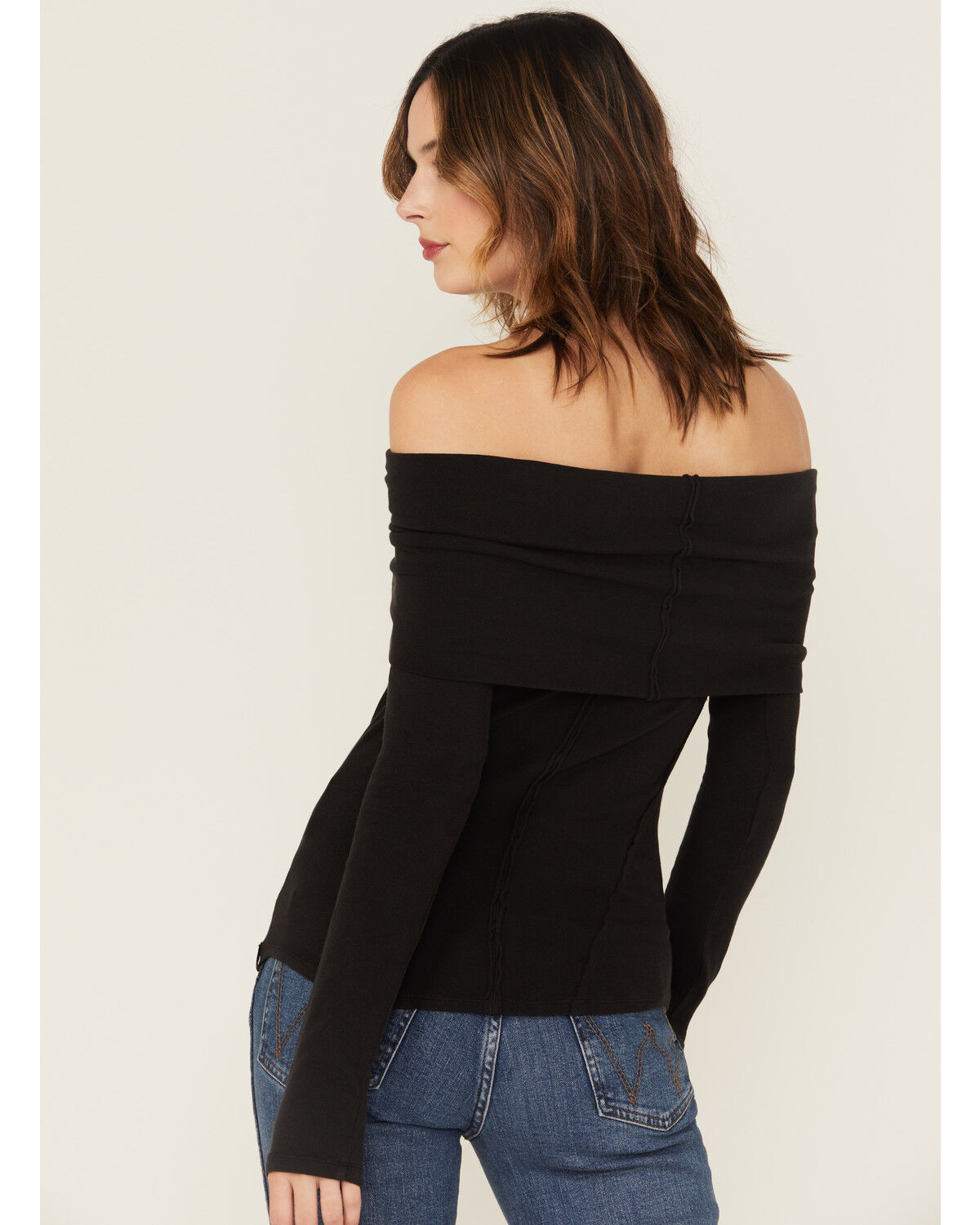 Image #4 - Free People Women's Iris Layering Off The Shoulder Long Sleeve Shirt, Black, hi-res