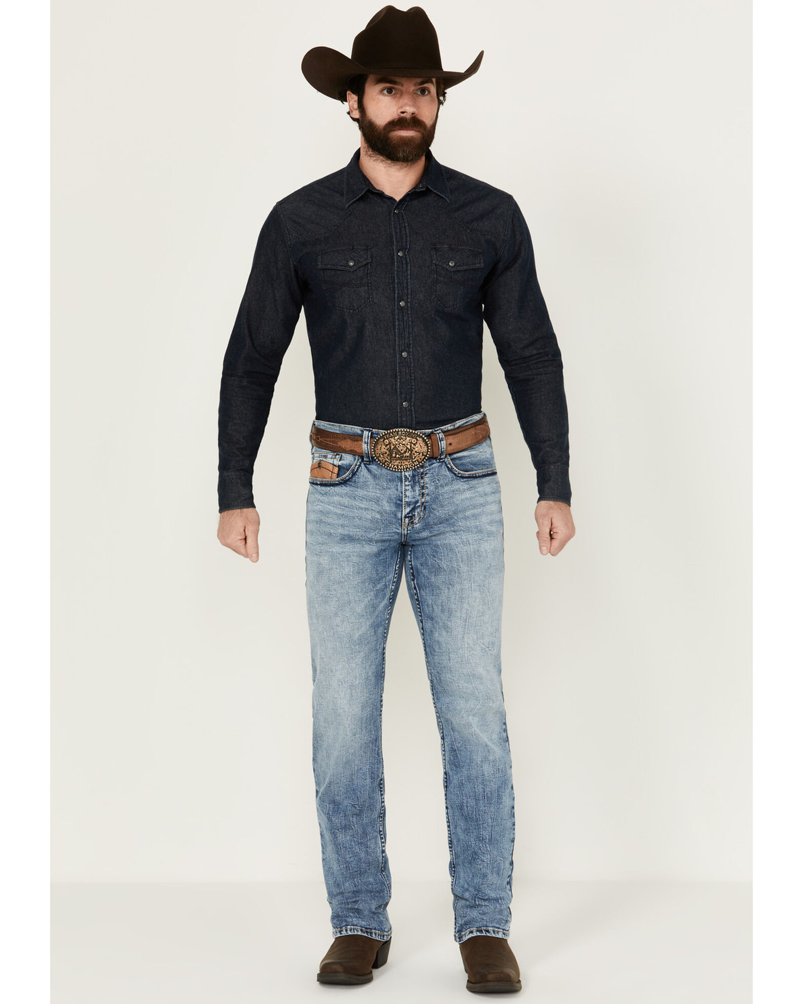 暮らしに便利なアイテム Cody James Outfitter Country at - JE Denim Stretch Straight Slim Wash Light Leaf Clover Men's ジャケット・アウター
