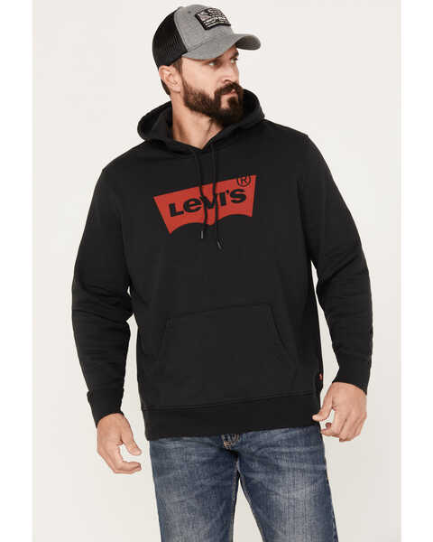 Levi's Men's Logo Hooded Sweatshirt, Black, hi-res