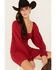 Image #2 - Originality Women's Boot Barn Exclusive Emma Long Sleeve Mini Dress, Red, hi-res