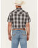 Image #4 - Pendleton Men's Boot Barn Exclusive Frontier Plaid Print Short Sleeve Snap Western Shirt, Grey, hi-res