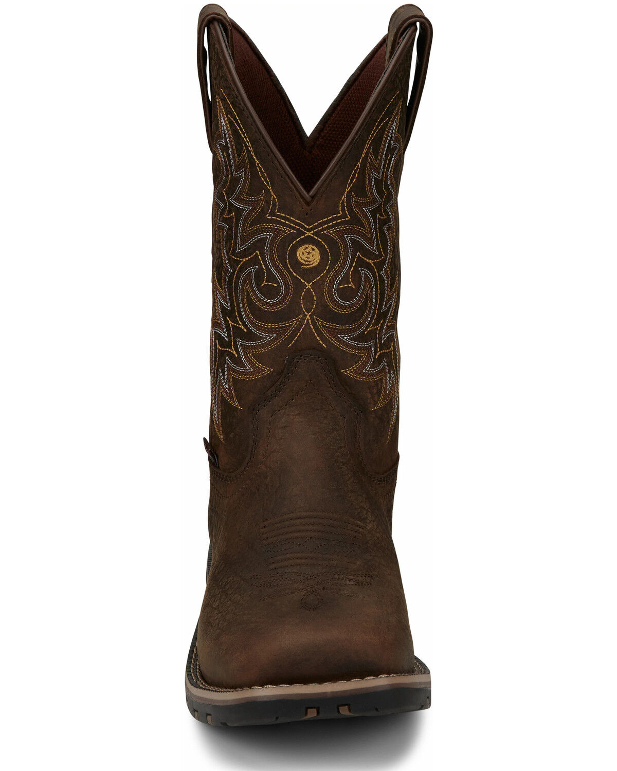 Image #5 - Justin Men's Fireman Brown Western Boots - Square Toe, Brown, hi-res