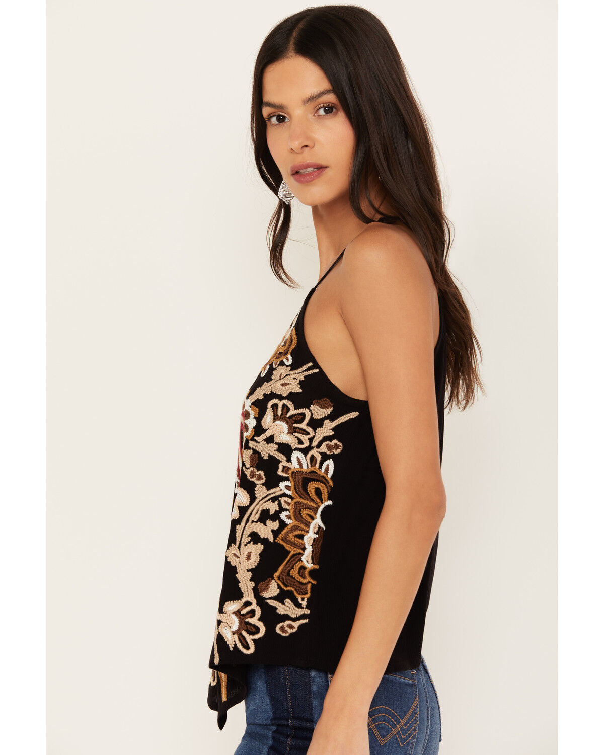 Image #2 - Idyllwind Women's Tullia Embroidered Tank, Black, hi-res