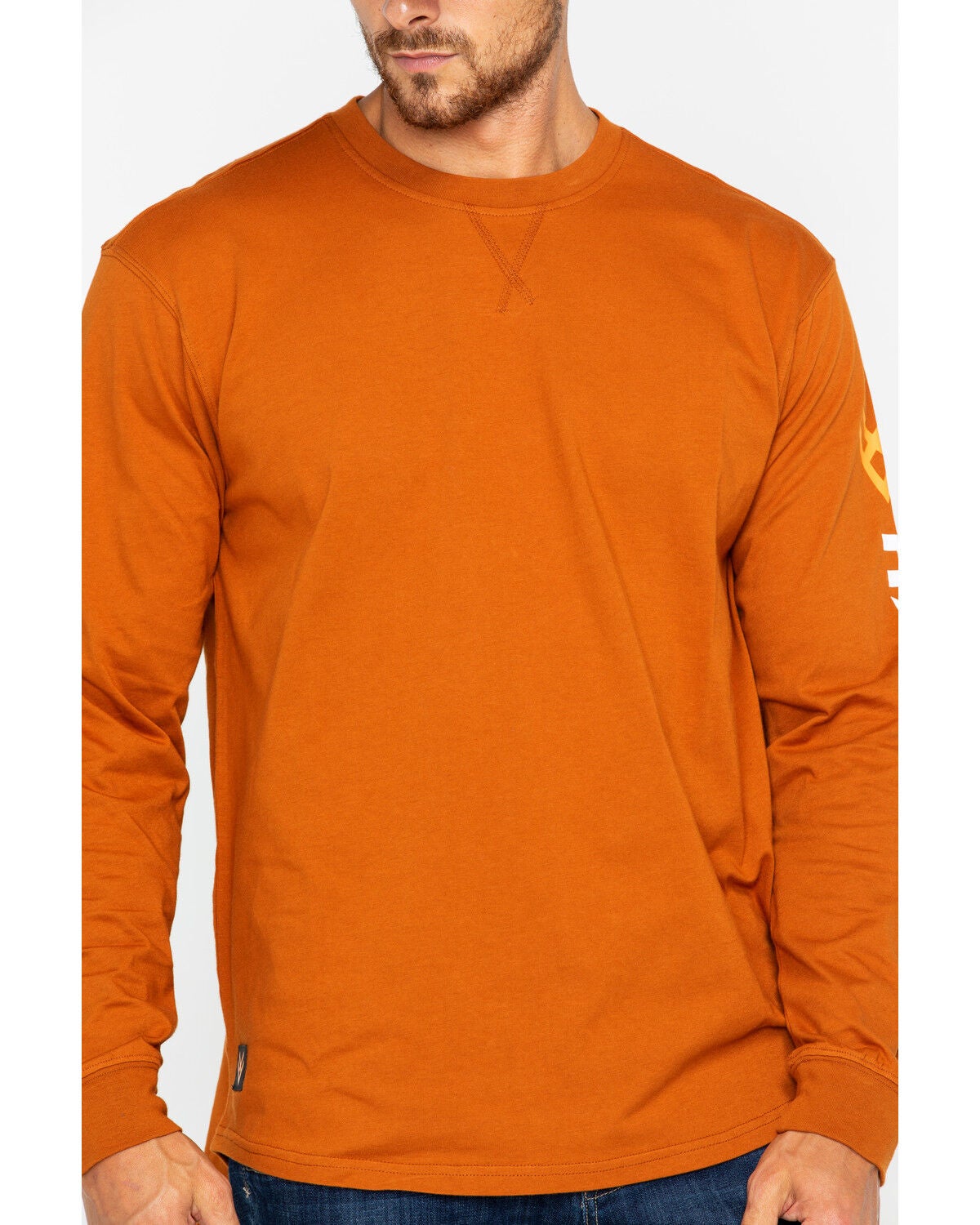 Image #4 - Hawx Men's Logo Crew Long Sleeve Work T-Shirt, , hi-res