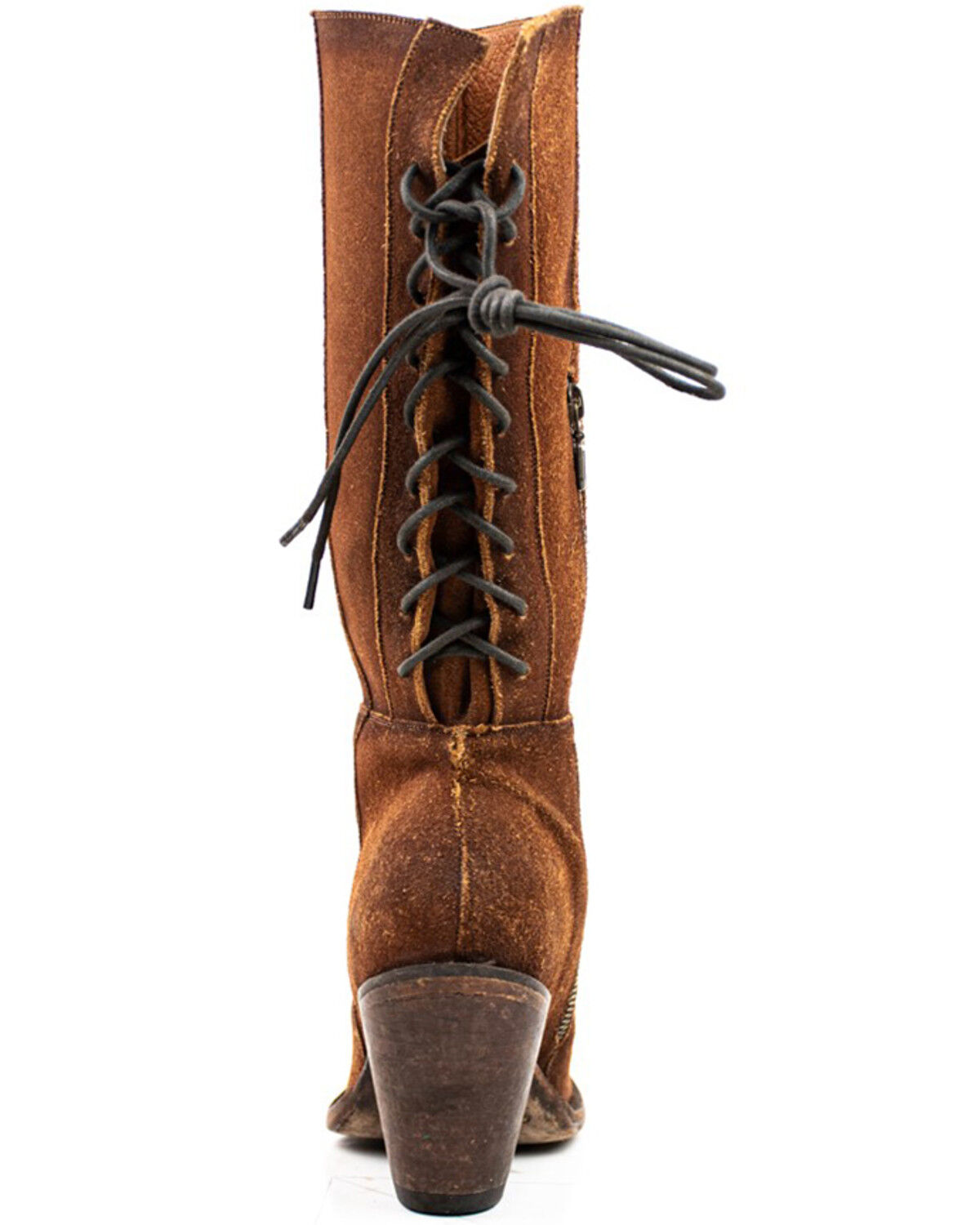 Image #5 - Dan Post Women's Corsette Back Lace Tall Western Leather Boots - Snip Toe, Red, hi-res