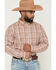 Image #1 - Cody James Men's Bodie Plaid Print Long Sleeve Button-Down Stretch Western Shirt, Tan, hi-res