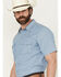 Image #2 - Cody James Men's Cowboy Way Striped Print Short Sleeve Snap Western Shirt, Light Blue, hi-res