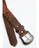 Image #2 - Cody James Men's Embossed  Embossed Double Stripe & Basketweave Western Belt, Medium Brown, hi-res
