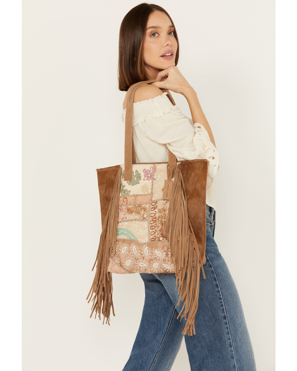 Shyanne Women's Boho Patched Tote - Country Outfitter