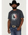 Image #1 - RANK 45® Men's Roper Circle Logo Short Sleeve Graphic T-Shirt , Navy, hi-res