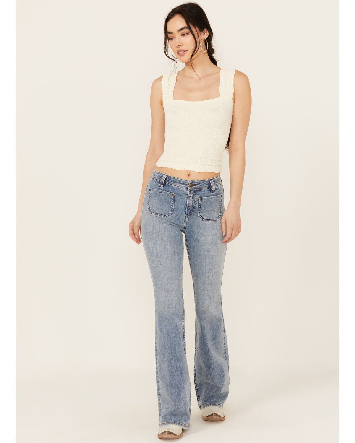 Shyanne Women's Luna High Rise Flare Stretch Denim Jeans, Medium Wash, hi-res