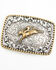 Image #1 - Cody James Bronc Rider Beaded Border Belt Buckle, Silver, hi-res