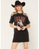 Image #1 - Nikxie Women's Icon Cut Out Shoulders Short Sleeve Graphic Tee, Black, hi-res
