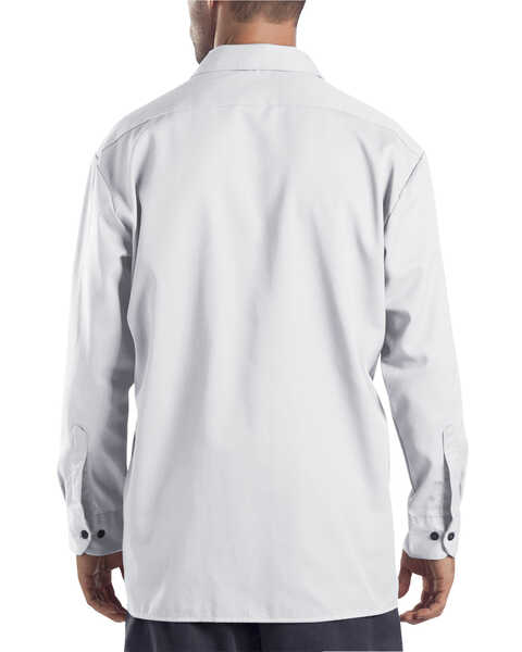 Image #2 - Dickies Men's Solid Twill Button Down Long Sleeve Work Shirt, White, hi-res