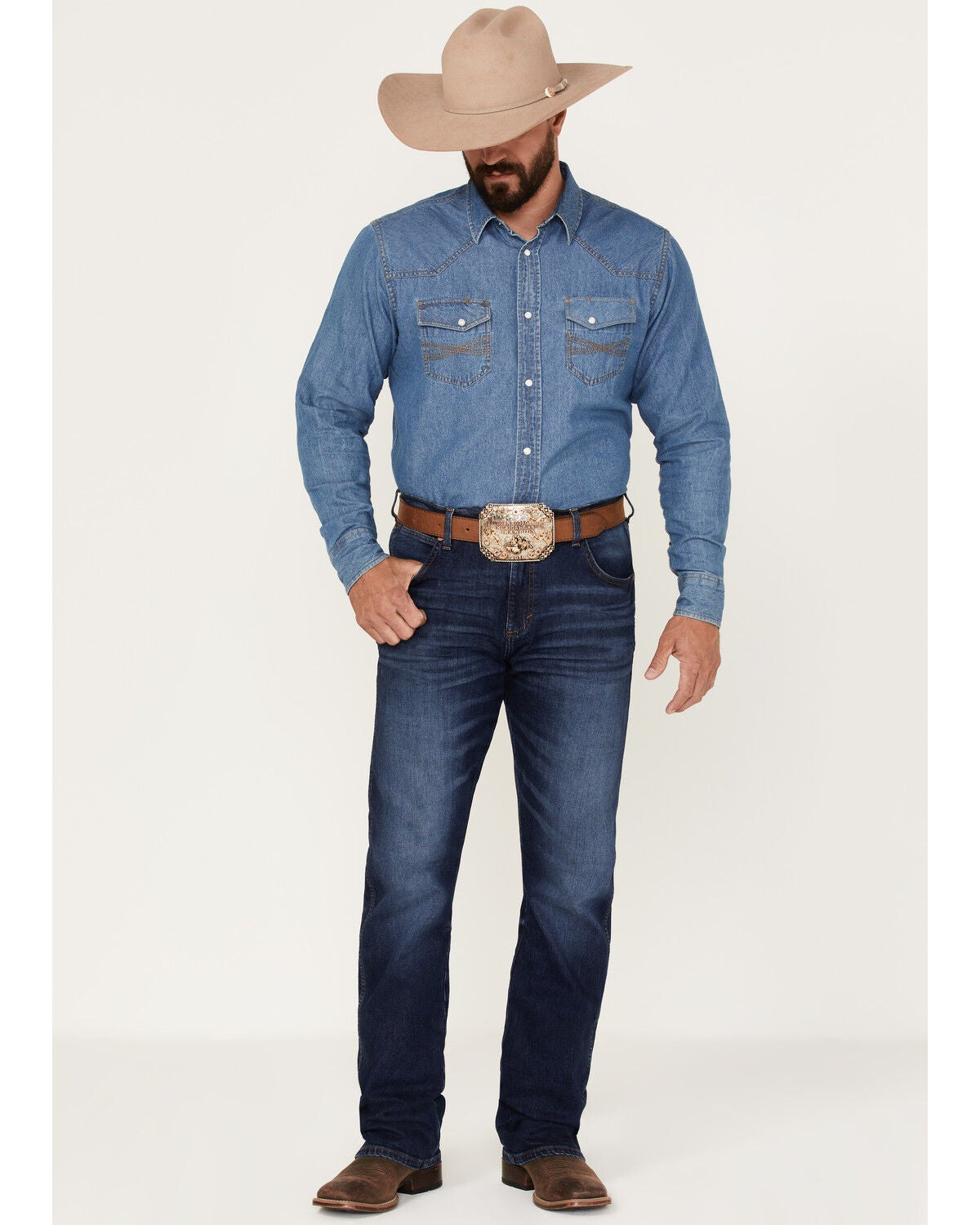 Wrangler Retro Men's Arvada Dark Wash Stretch Relaxed Bootcut Jeans, Dark Wash, hi-res