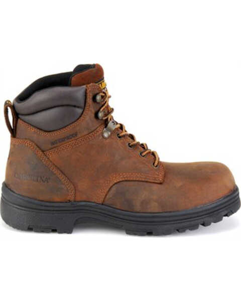 Image #2 - Carolina Men's Waterproof Work Boots - Round Toe, Brown, hi-res