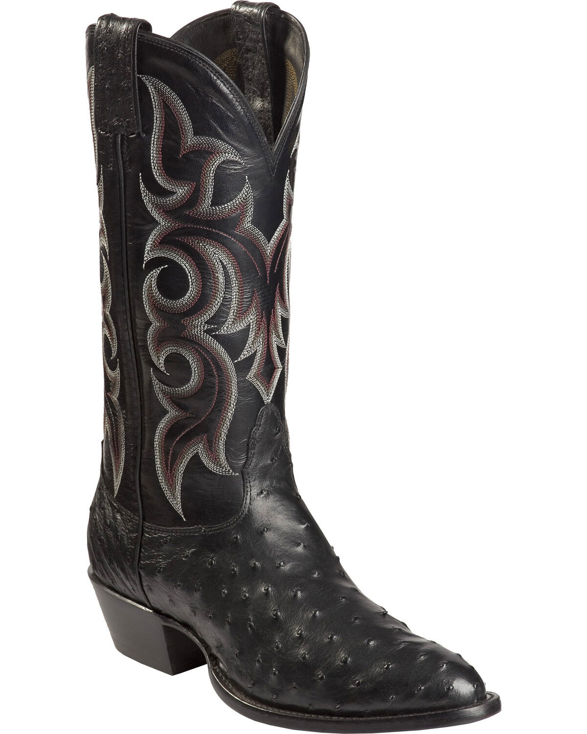 black ostrich cowboy boots