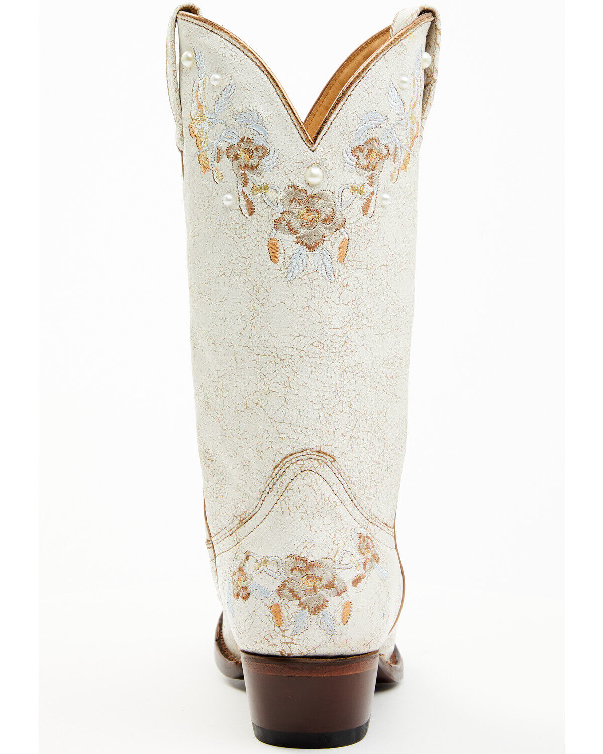 Image #5 - Shyanne Women's Byrdie Crack Embroidered Western Boots - Round Toe, Ivory, hi-res