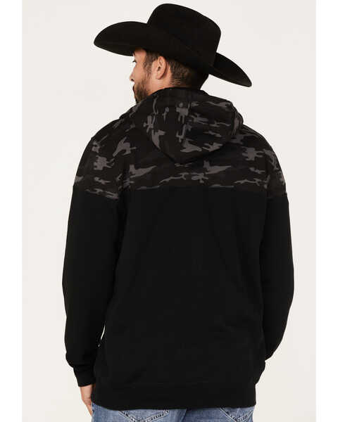 Image #4 - Moonshine Spirit Men's Midnight Camo Color-Blocked Zip-Front Hooded Pullover, Camouflage, hi-res