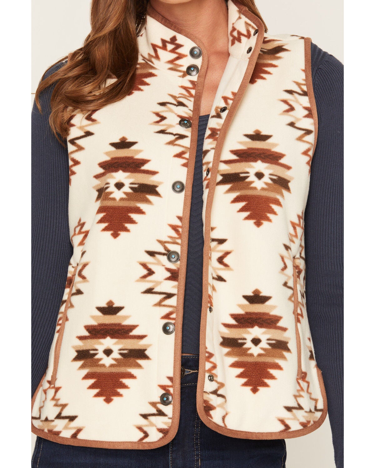 Image #3 - Idyllwind Women's Wister Southwestern Print Polar Fleece Vest, Natural, hi-res