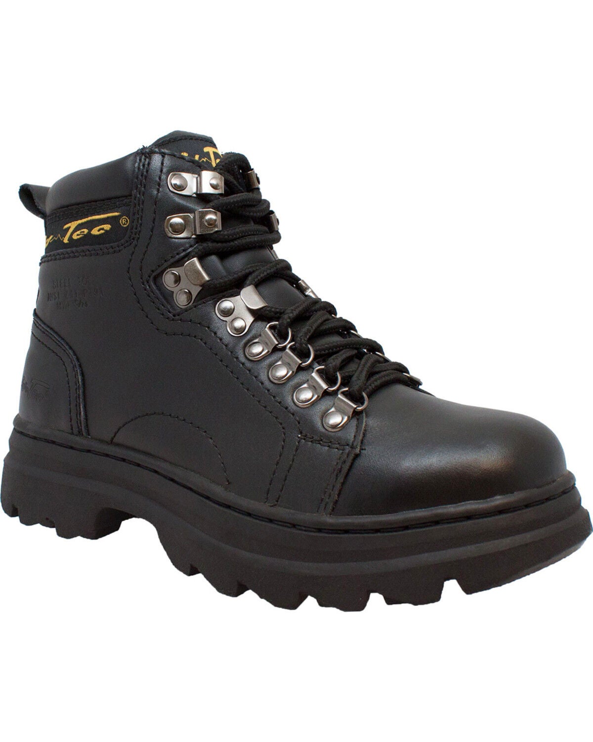 Ad Tec Women's 6" Leather Work Boots - Steel Toe, Black, hi-res