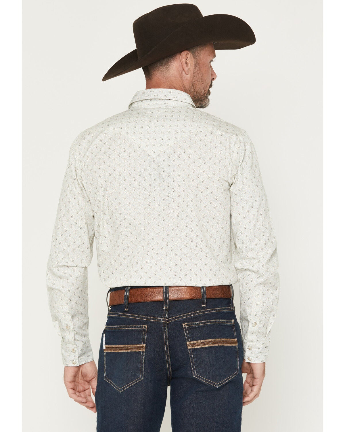 Image #4 - Cody James Men's Rocky Range Paisley Print Long Sleeve Snap Western Shirt - Tall, Cream, hi-res
