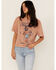 Image #1 - Cleo + Wolf Women's Beer Garden Graphic Boxy Crop Tee, Beige/khaki, hi-res