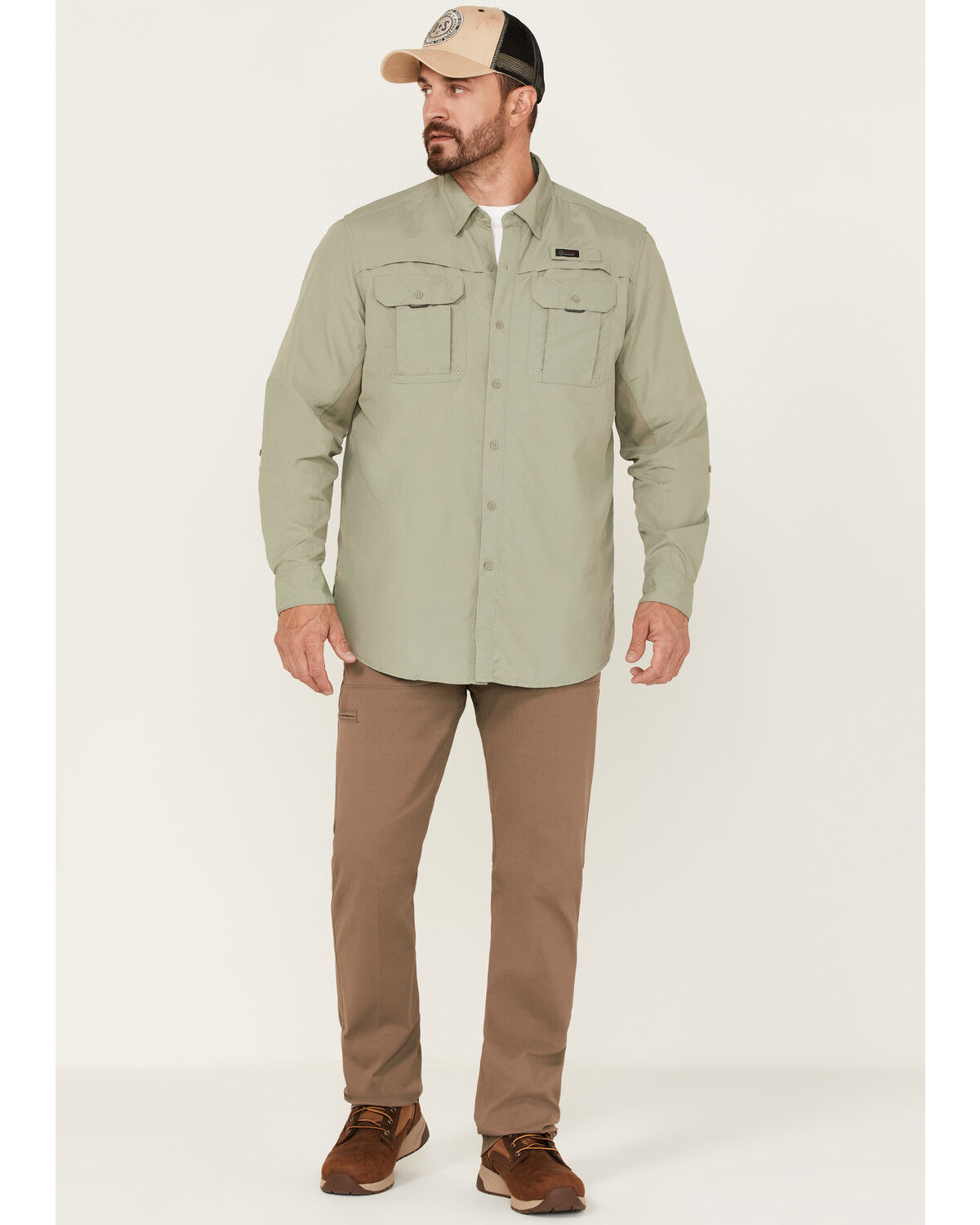 Image #2 - ATG by Wrangler Men's All-Terrain Angler Button Down Western Shirt, Olive, hi-res