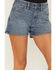 Image #2 - Shyanne Women's Evelyn Medium Wash Americana Pocket Comfort Stretch Denim Shorts, Medium Wash, hi-res