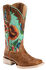 Image #1 - Ariat Women's Floral Textile Circuit Champion Western Boots - Broad Square Toe, Brown, hi-res