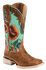 Ariat Women's Floral Textile Circuit Champion Western Boots - Broad Square Toe, Brown, hi-res