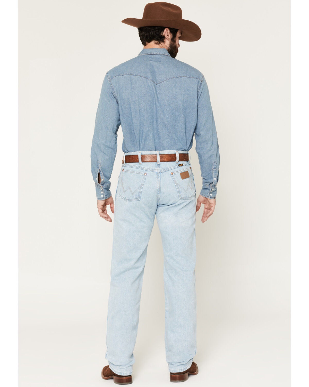 Image #3 - Wrangler Men's 13MWZ Jeans Cowboy Cut Original Fit Prewashed Jeans, Bleach Indigo, hi-res