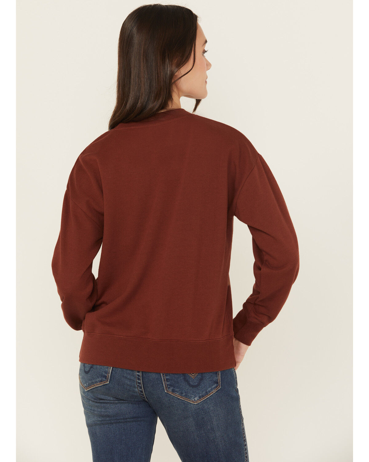 Image #4 - Shyanne Women's Running Horses Loose Fit Graphic Sweatshirt, Mahogany, hi-res