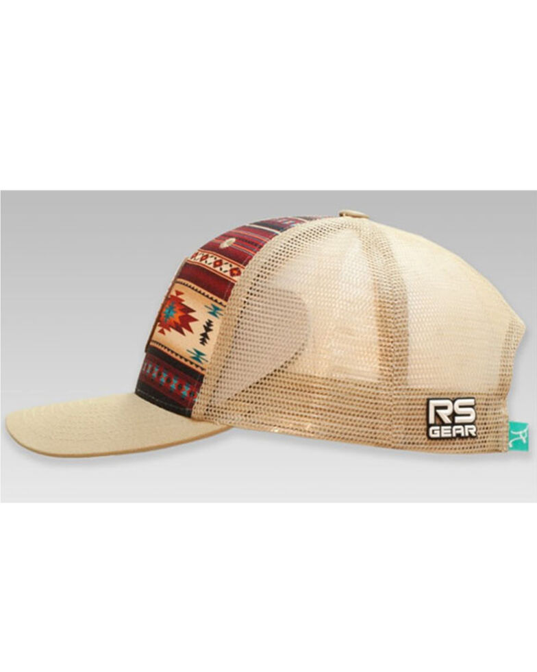 RopeSmart Women's Brown Southwestern Leather Circle Patch Mesh-Back Ball Cap, Brown, hi-res