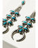 Image #2 - Cowgirl Confetti Women's Happy Anywhere Turquoise Stone Chain Earrings, Silver, hi-res
