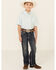 Ariat Boys' Pembroke Geo Print Short Sleeve Button-Down Western Shirt , Aqua, hi-res