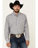 Ariat Men's Structure Stretch Striped Long Sleeve Western Shirt , Grey, hi-res