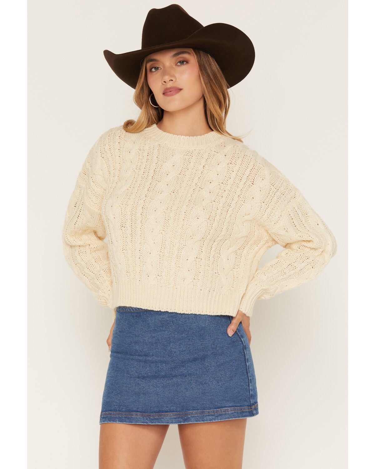 Cleo + Wolf Women's Lace-Up Sweater, Ivory, hi-res